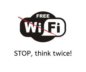 warning against using public free wifi due to security risks