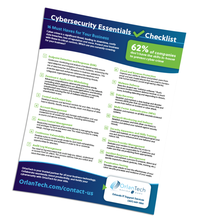 ORL Cybersecurity Essentials Checklist